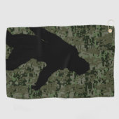 Sasquatch Bigfoot Silhouette Squatchin Golfhanddoek (Horizontaal)