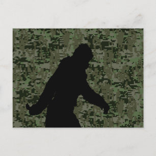 Sasquatch Black Silhouette Digital Camouflage Briefkaart