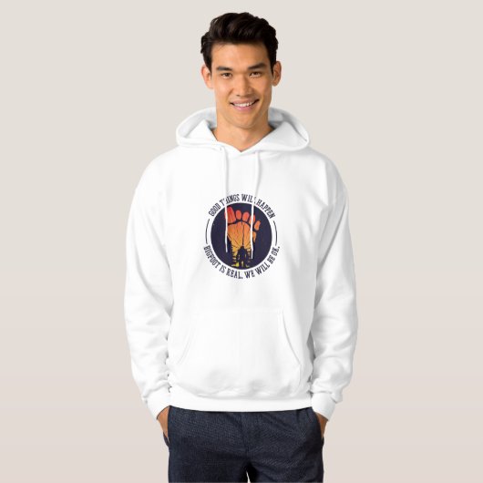 Sasquatch Champion Huid en zoek Citaat Hoodie (Voorkant volledig)