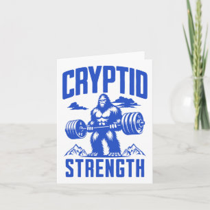Sasquatch Cryptid Strength Lifting Humor Monochrom Kaart