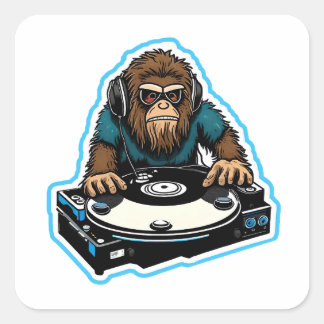 Sasquatch DJ Vierkante Sticker
