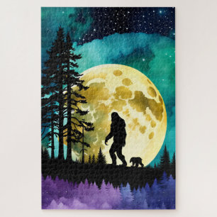 Sasquatch en Beer op de berg Legpuzzel