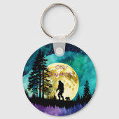 Sasquatch en Beer op de berg *personaliseren* Sleutelhanger (Voorkant)