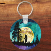 Sasquatch en Beer op de berg *personaliseren* Sleutelhanger (Voorkant)