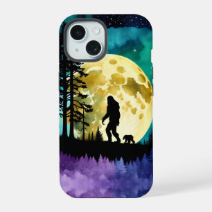 Sasquatch en Beer wandelen op de berg iPhone 15 Hoesje