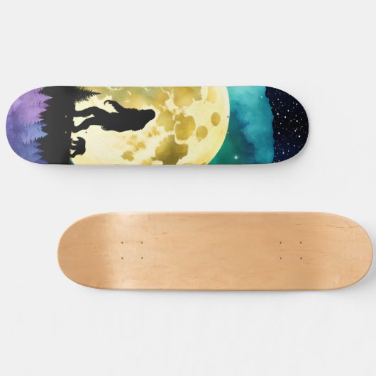 Sasquatch en Beer wandelen op de berg Skateboard (Horizontaal)