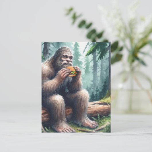 Sasquatch en het bos van de Cheesburger Waterverf Briefkaart (Staand voorkant)