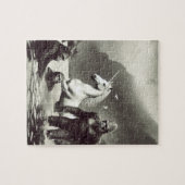 Sasquatch familie en een eenhoorn legpuzzel (Horizontaal)