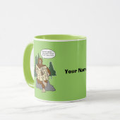 Sasquatch Gift Idea Funny Bigfoot Cartoon Mok (Voorkant links)