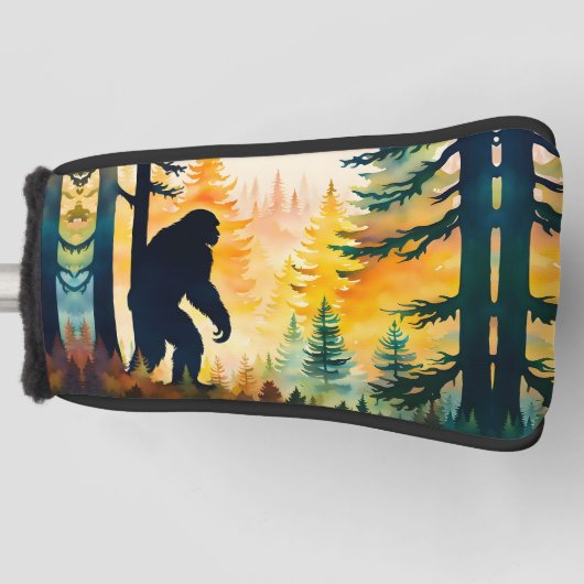 Sasquatch herfstlandschap zonsondergang golfheadcover (Voorkant)