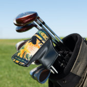 Sasquatch herfstlandschap zonsondergang golfheadcover (Insitu)