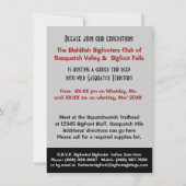 Sasquatch Hunter Funny Invitation to find Bigfoot Kaart (Achterkant)