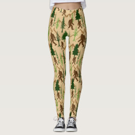 Sasquatch in Bosbomen Bigfoot Patroon Leggings