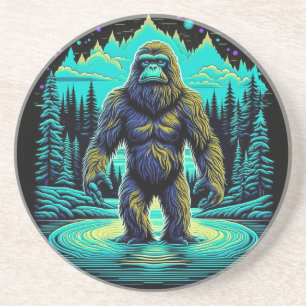 Sasquatch in de Bossen Ai Art Zandsteen Onderzetter