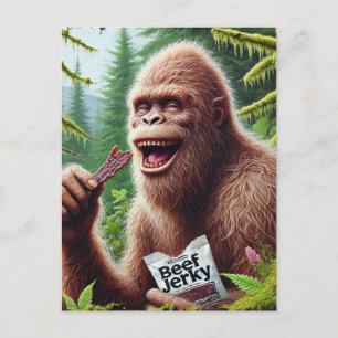 Sasquatch in een mossy bos briefkaart
