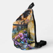  Sasquatch in Floral Mountain valley Sling Bag (Rechterhoek)