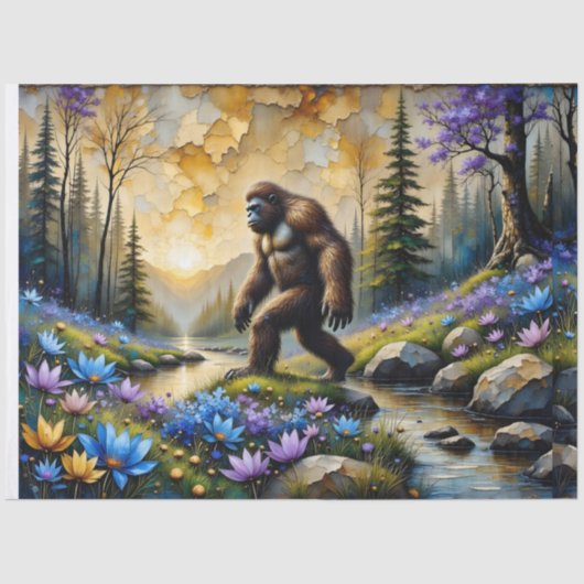  Sasquatch in Floral Mountain valley Tissuepapier (Voorkant)