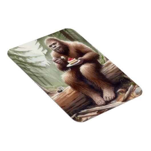 Sasquatch in mossy bos met een cheesecake magneet (Rechterzijde)
