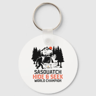 Sasquatch kamperen buiten bos grappige Sasquatch H Sleutelhanger