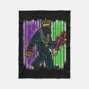 Sasquatch Mardi Gras Bigfoot Grappige Mannen Kinde Fleece Deken