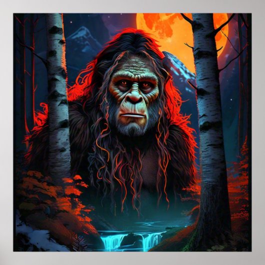 Sasquatch Moonlit Hunt Poster (Voorkant)