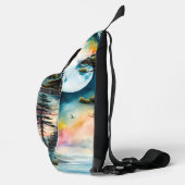 Sasquatch op een boskam boven de oceaan sling bag (Rechts)