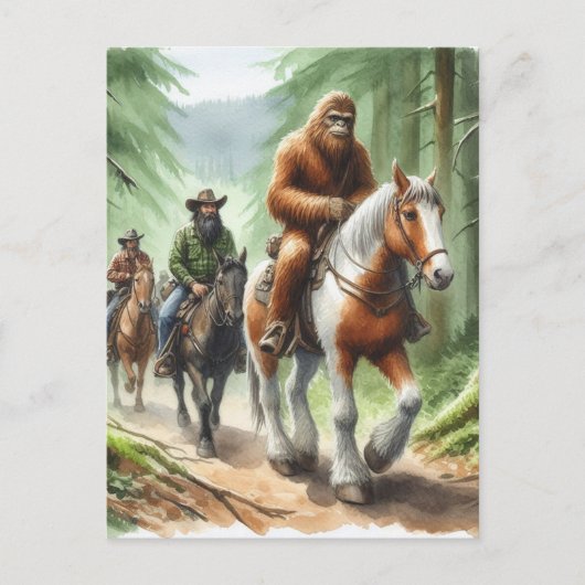 Sasquatch op een groepsreis briefkaart (Voorkant)