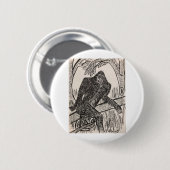 Sasquatch op een rol ronde button 5,7 cm (Voorkant /achterkant)
