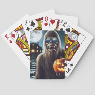 Sasquatch op Halloween Pokerkaarten