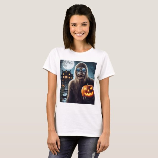 Sasquatch op Halloween T-shirt (Voorkant volledig)