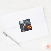 Sasquatch op Halloween Vierkante Sticker (Envelop)