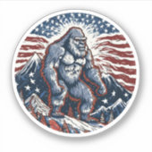 Sasquatch patriotique, Stickers Vinyl Coupé Sur Me (Devant)