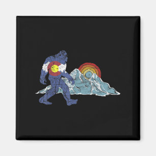 Sasquatch Retro Staatsvlag Colorado Rocky Mountain Magneet