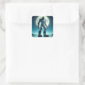 Sasquatch-robot Vierkante Sticker (Tas)