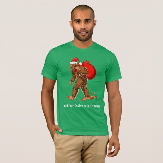 Sasquatch Santa Bigfoot Yeti Kerstcadeau T-shirt (Voorkant volledig)