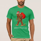 Sasquatch Santa Bigfoot Yeti Kerstcadeau T-shirt (Voorkant)