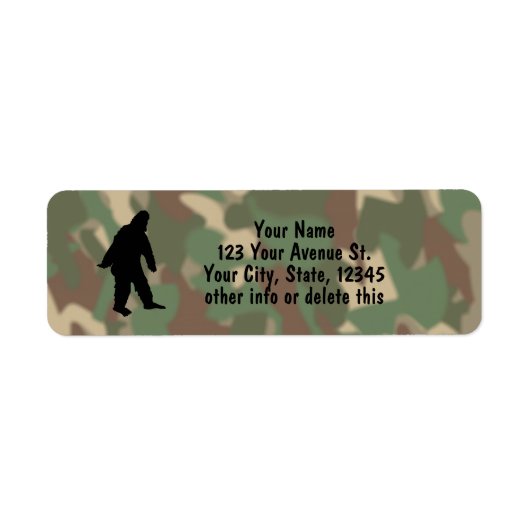 Sasquatch Silhouet Camouflage Adresetiketten SM Etiket (Voorkant)