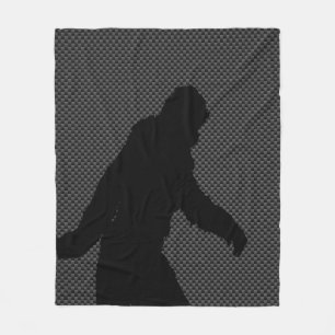 Sasquatch Silhouette op de afdruk van koolstofveze Fleece Deken