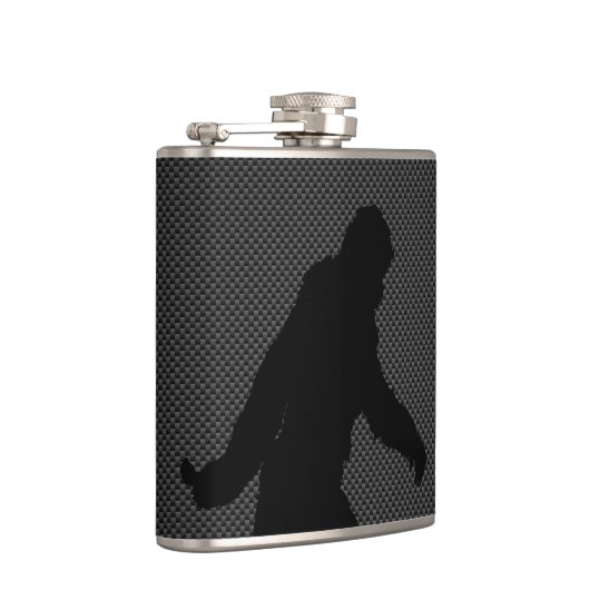 Sasquatch Silhouette op koolstofvezeldecor Heupfles (Rechts)
