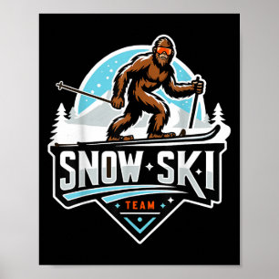 Sasquatch Sneeuw Ski Team Sneeuw Skien Bigfoot Car Poster