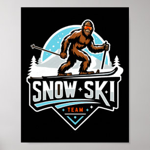 Sasquatch Sneeuw Ski Team Sneeuwscooter Bigfoot Ca Poster