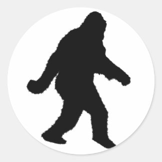 Sasquatch Squatchin' Silhouette Ronde Sticker