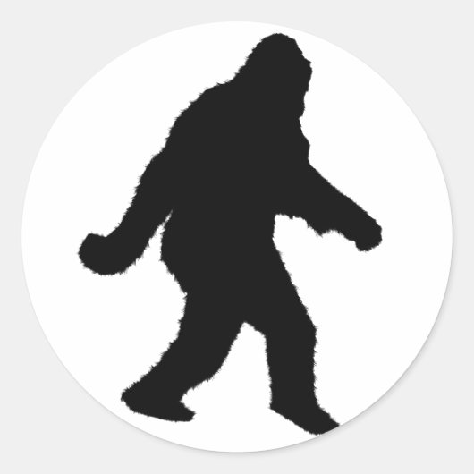 Sasquatch Squatchin' Silhouette Ronde Sticker (Voorkant)