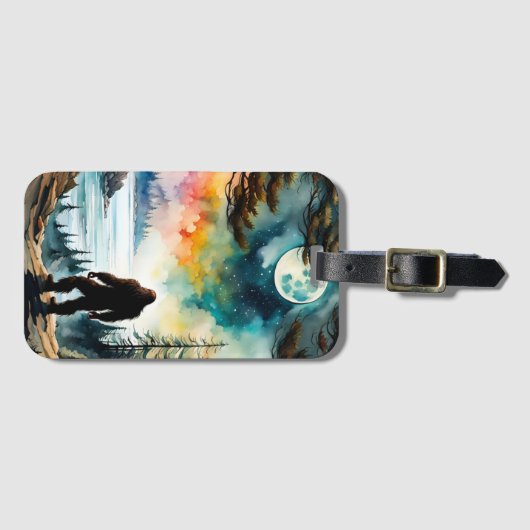 Sasquatch Staand op Ridge met uitzicht op de oceaa Bagagelabel (Voorkant (horizontaal))