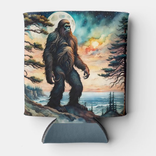 Sasquatch Staand op Ridge met uitzicht op de oceaa Blikjeskoeler (Voorkant)