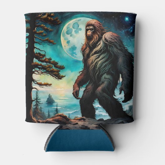 Sasquatch Staand op Ridge met uitzicht op de oceaa Blikjeskoeler (Voorkant)