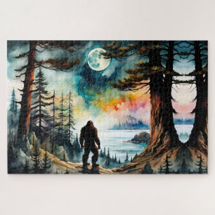 Sasquatch Staand op Ridge met uitzicht op de oceaa Legpuzzel