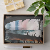 Sasquatch Staand op Ridge met uitzicht op de oceaa Tissuepapier (Geschenk)