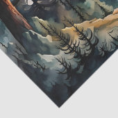 Sasquatch Staand op Ridge met uitzicht op de oceaa Tissuepapier (Detail)