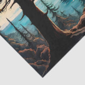 Sasquatch Staand op Ridge met uitzicht op de oceaa Tissuepapier (Detail)